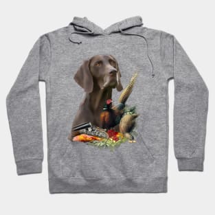 German Shorthaired Pointer with pheasant Hoodie